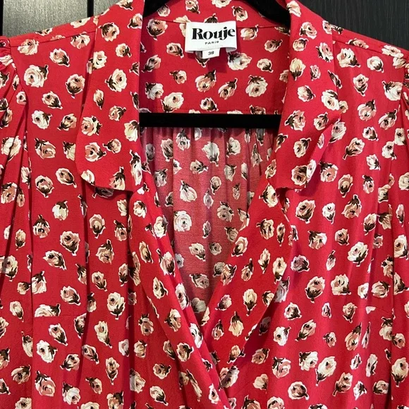 Rouje Red Floral Midi Dress - Picture 3 of 10